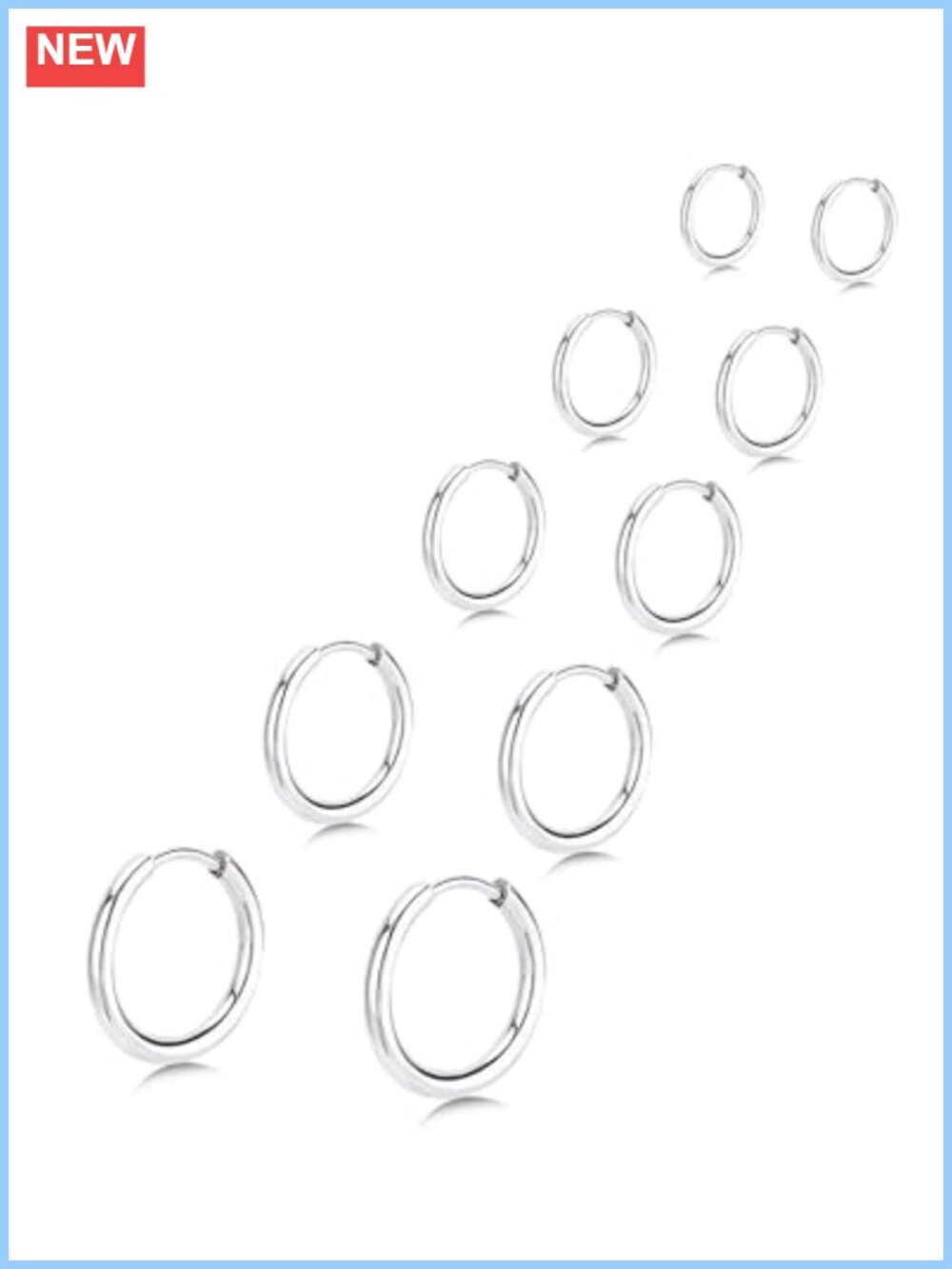 5 Pairs Small Stainless Steel Huggie Hoop Earrings Set for Women